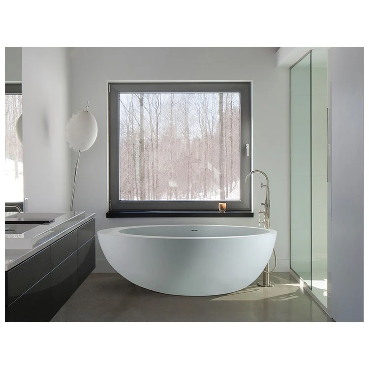 Soaking Tub Cascara 71 x 42 Inch Freestanding Center Biscuit Gloss Sculpturestone 80 Gallons 22-3/4 Inch - Frankwebs