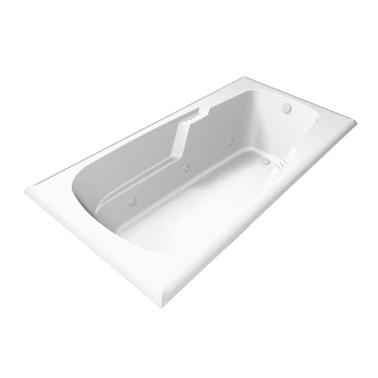 Combination Tub Designer Collection Isabella 60 x 36 x 19 Inch Drop-In End Drain Bone Rectangle - Frankwebs