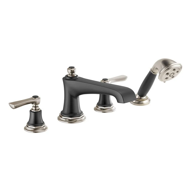 Roman Tub Trim Rook with Handshower Less Handle Brilliance Luxe Gold ADA 10-16 Inch Spread 1.75 Gallons per Minute - Frankwebs