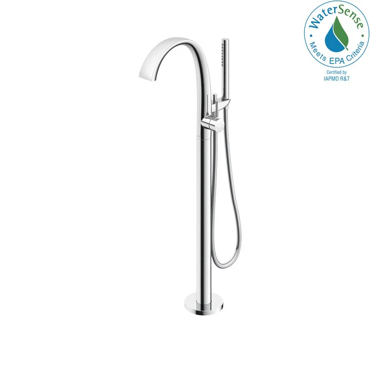 Tub Filler Trim ZN Freestanding with Handshower 1 Lever Polished Chrome - Frankwebs
