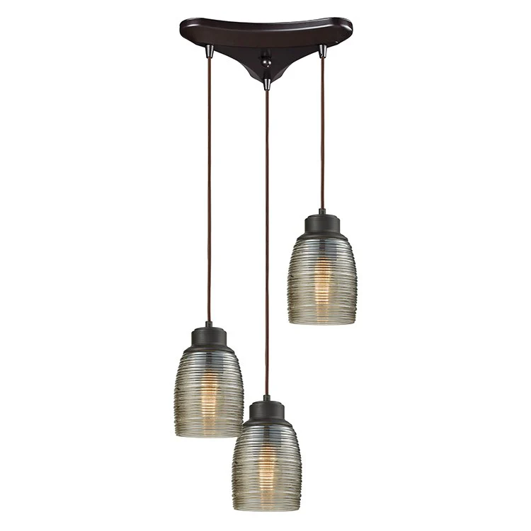 Muncie Three-Light Triangle Pan Pendant - Frankwebs