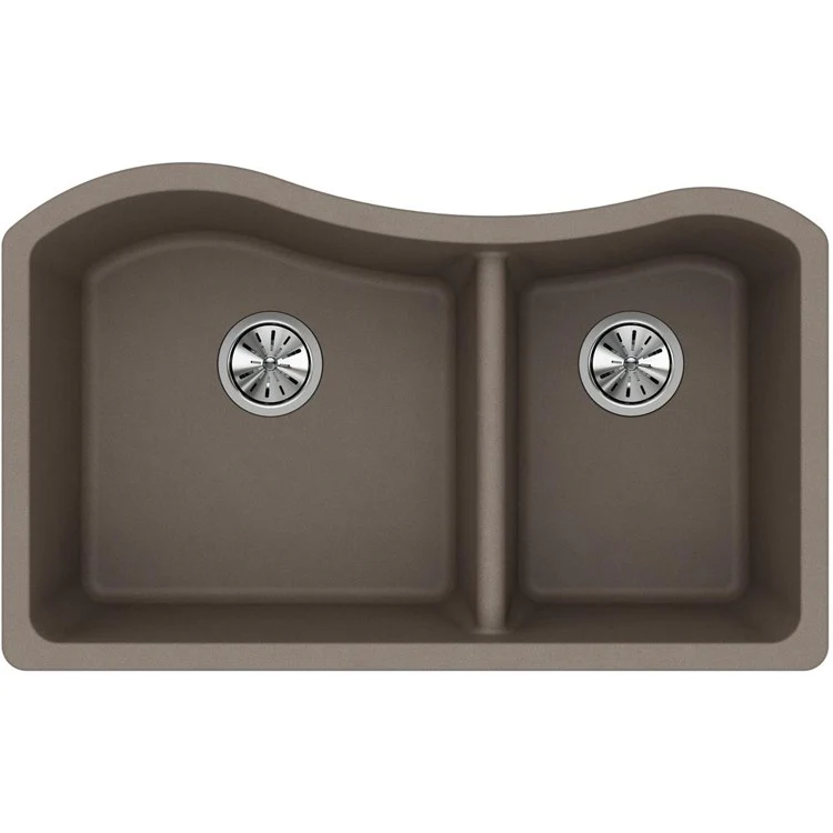 Kitchen Sink Quartz Classic 32.5 x 20 Inch Double Bowl 60/40 Greige Undermount - Frankwebs