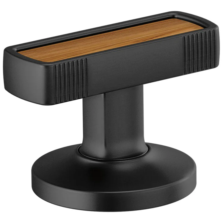 Handle Kit Kintsu 2 Knob Polished Chrome/Wood Inlay ADA for Widespread Lavatory Faucet - Frankwebs