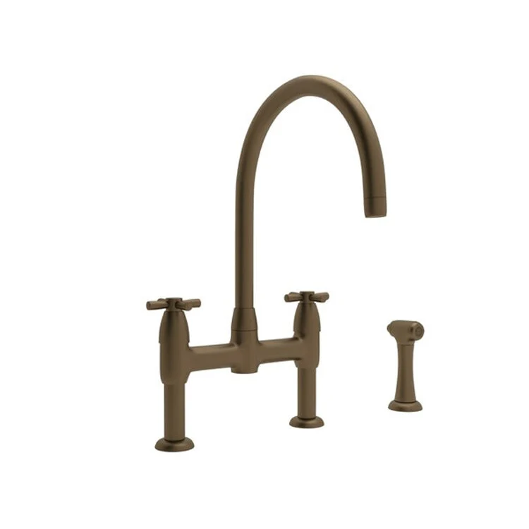 Kitchen Faucet Holborn Contemporary 8 Inch Spread 2 Cross CEC Satin Nickel Swivel C-Spout 3 Hole 1.8 Gallons per Minute - Frankwebs