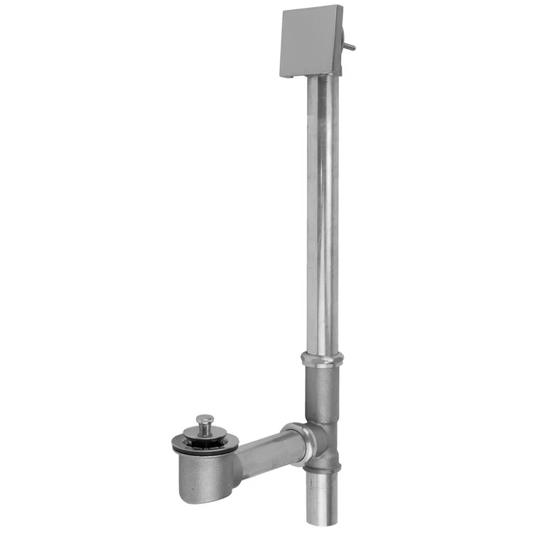 Tub Drain Bottom Outlet Lift & Turn with Faceplate Square Waste Polished Nickel Brass 20 Inch - Frankwebs