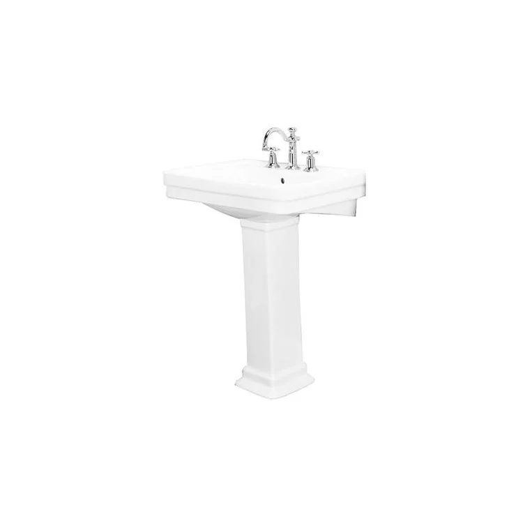Pedestal Top Sussex 550 21-5/8 Inch White 8 Inch Spread Vitreous China Rectangle - Frankwebs