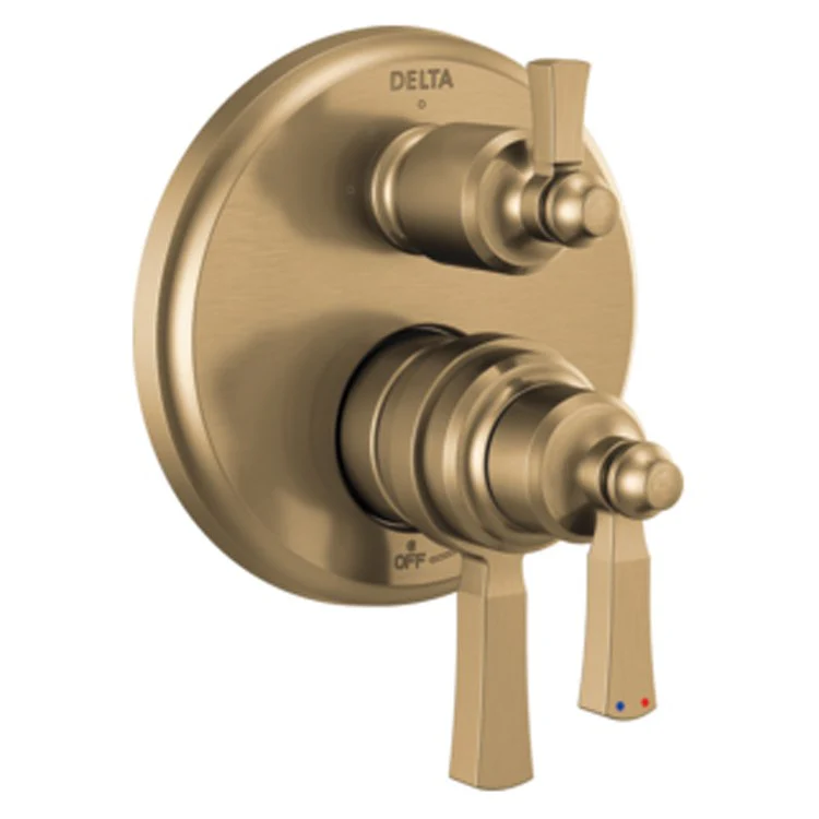 Pressure Balance Valve Trim Dorval Monitor 17 with 3 Setting Diverter 2 Lever Brilliance Champagne Bronze ADA for Requires MultiChoice Universal Rough-In Valve (R22000 Series) - Frankwebs