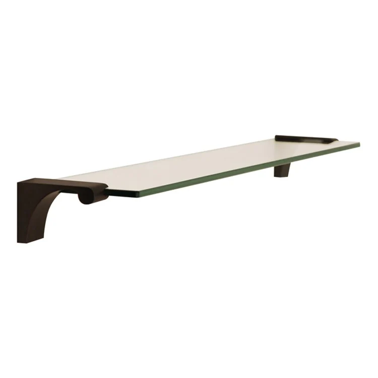Shelf Luna with Brackets Satin Nickel 18 Inch Brass/Glass - Frankwebs