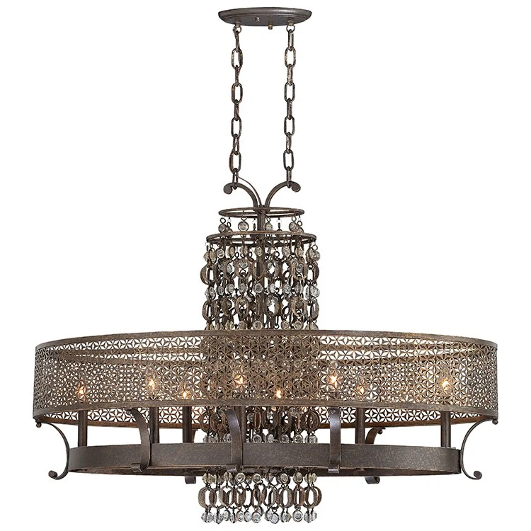 Ajourer Eight-Light Oval Chandelier - Frankwebs