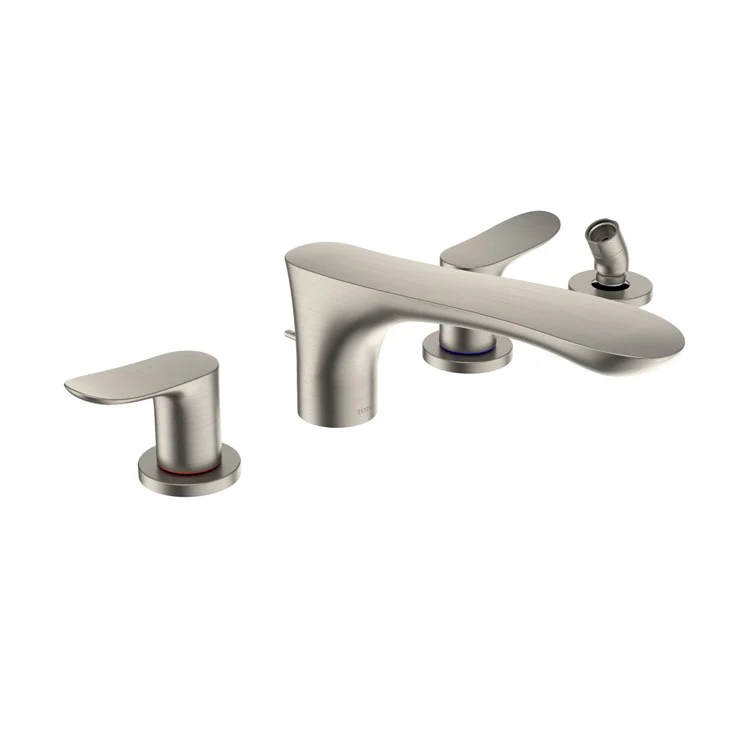 Roman Tub Trim GO Deck Mount with Handshower Outlet 2 Lever Brushed Nickel ADA 4 Hole - Frankwebs