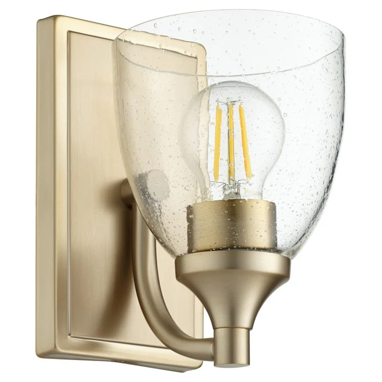 Enclave Single-Light Wall Sconce with Clear Seeded Glass Shade - Frankwebs