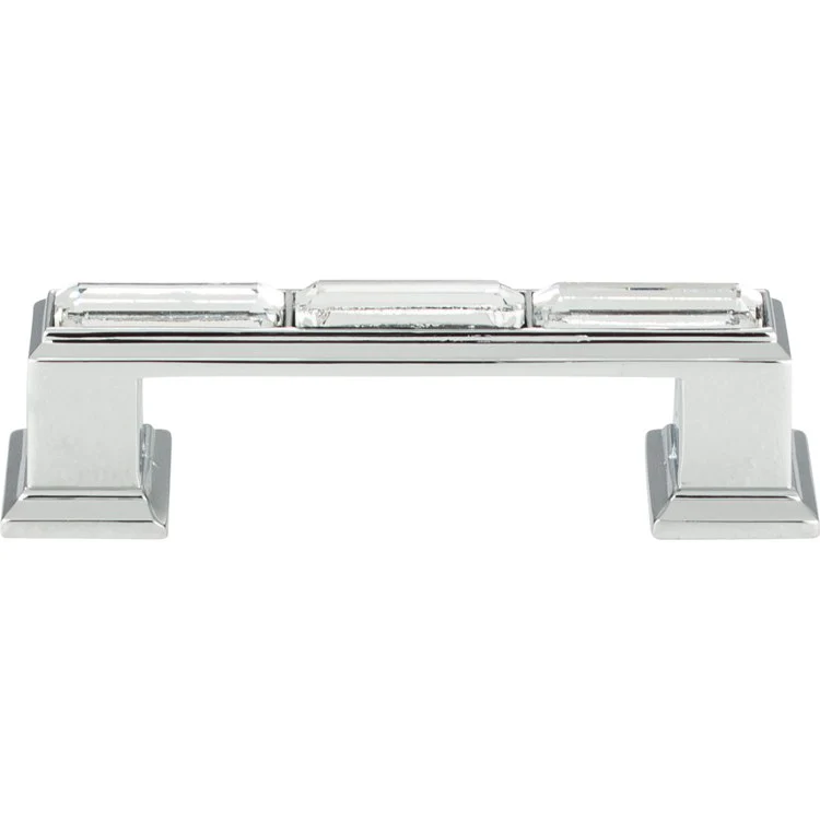 Drawer Pull Atlas Legacy Crystal Polished Chrome Zinc Alloy 3 Inch - Frankwebs