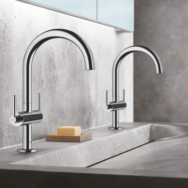 Atrio Two Handle High Spout Bathroom Faucet without Handles L-Size - Frankwebs