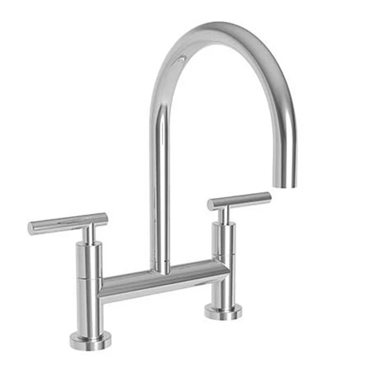 Kitchen Faucet East Linear Bridge 8 Inch Spread 2 Lever ADA Satin Bronze PVD Spout Height 8-1/3 Inch 1.8 Gallons per Minute - Frankwebs