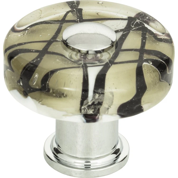 Knob Atlas Viceroy Glass Round Polished Chrome Brass & Glass 1-1/2 Inch - Frankwebs