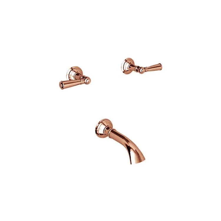 Tub Filler Trim Aylesbury Wall Mount 2 Lever Antique Copper ADA 7-7/8 Inch Spread - Frankwebs