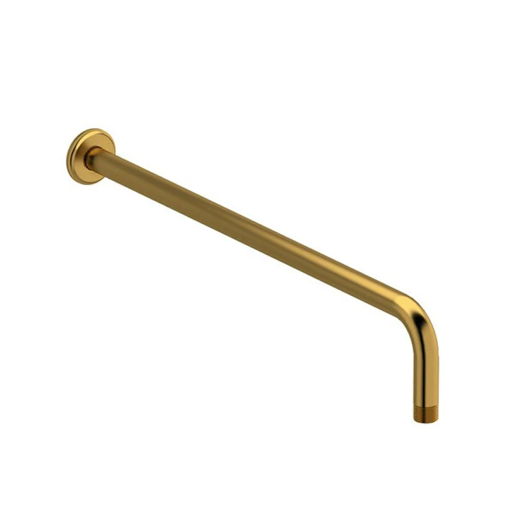 Shower Arm with Round Escutcheon and Momenti Flange Brushed Nickel 20 Inch 19-3/8 Inch 1/2 Inch Inlet MNPT Brass Wall Mount - Frankwebs