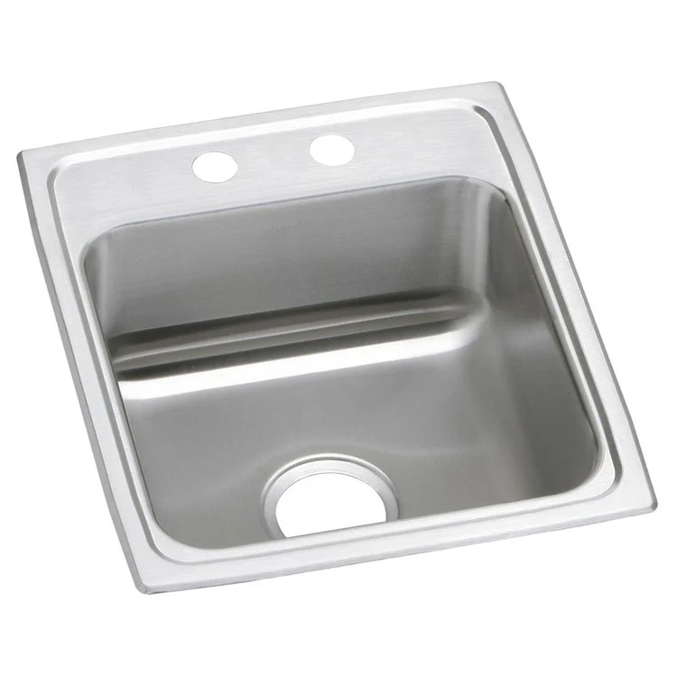 Kitchen Sink Celebrity 17 x 20 Inch Single Bowl 2 Hole Brushed Satin Drop-In Drain Location Center Bottom Only Pads - Frankwebs