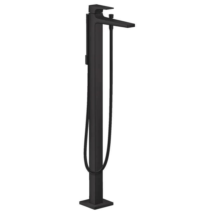 Tub Filler Trim Metropol Freestanding with Wand 1 Lever Matte Black 5.28 Gallons per Minute - Frankwebs