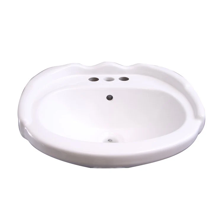 Lavatory Sink Silvi Wall Hung with Overflow 15 Inch 4 Inch Spread White - Frankwebs
