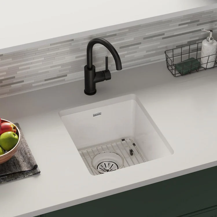 Sink Kit Fireclay Bar Sink Kit 16.5 x 19 Inch Single Bowl White Bottom Grid Drain and Cleaning Kit - Frankwebs