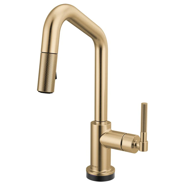 Prep Faucet Litze Smarttouch 1 Knurled Handle ADA Brilliance Luxe Gold Pull Down Dual Function Angle 360 DEG Swivel 1.8 Gallons per Minute - Frankwebs