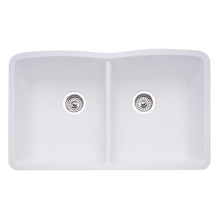 Kitchen Sink Diamond 32 x 19 Inch Double Bowl Equal Double Bowl Coal Black Undermount - Frankwebs