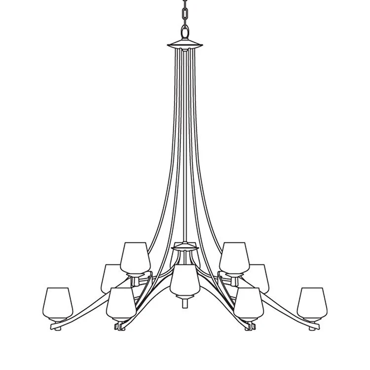 Ribbon Twelve-Light Large Scale Chandelier - Frankwebs