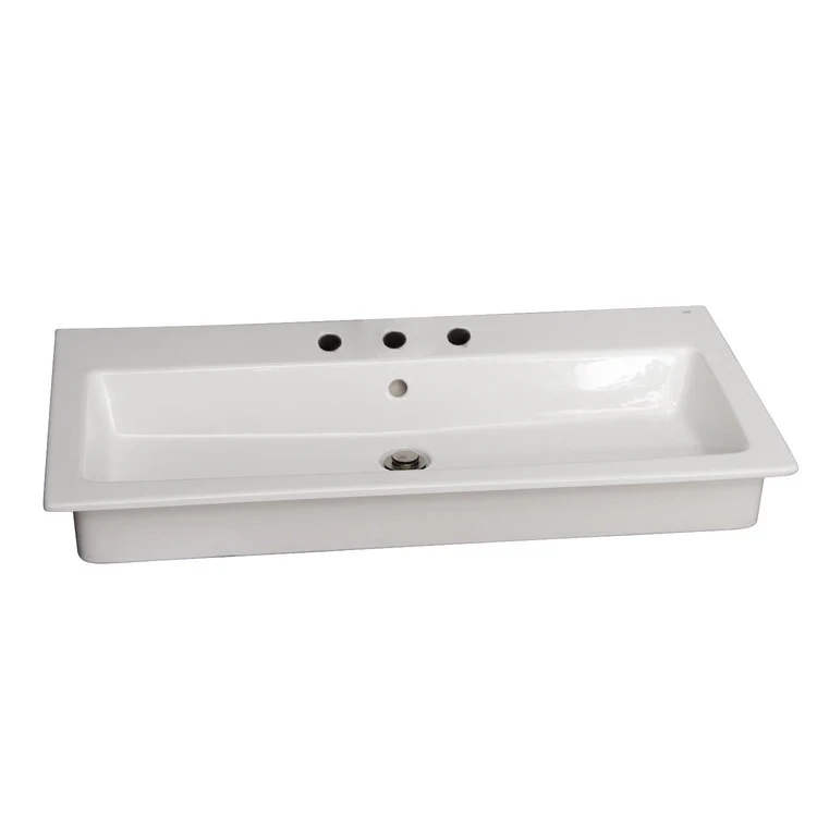 Lavatory Sink Harmony Drop In 47 Inch 8 Inch Spread White - Frankwebs