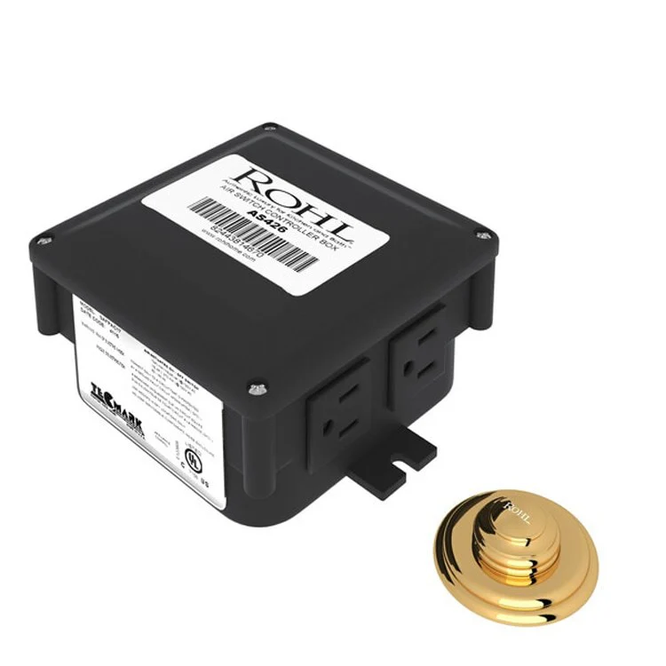 Air Switch Button Lux Unlacquered Brass for Waste Disposal - Frankwebs