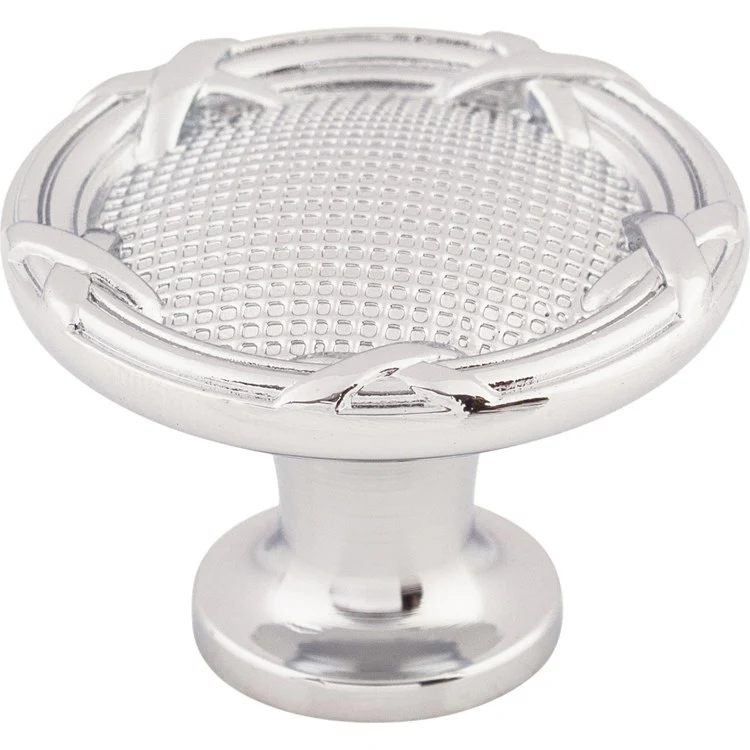 Knob Edwardian Ribbon Round Brushed Satin Nickel Zinc Alloy 1-1/4 x 1-1/4 x 1 Inch 1 Inch - Frankwebs