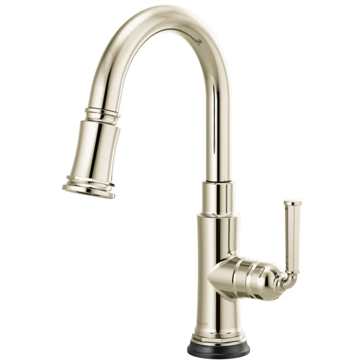Prep Faucet Rook SmartTouch Technology 1 Lever ADA Brilliance Polished Nickel Pull Down 2 Function Wand Aerated Stream/Spray 360 Degree Swivel - Frankwebs