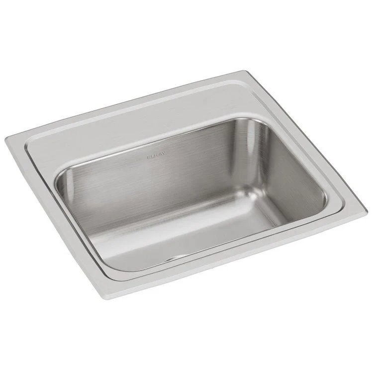 Kitchen Sink Lustertone Classic 17 x 16 Inch Single Bowl Lustrous Satin Drop-In Stainless Steel Drain Location Center Sides and Bottom Pads - Frankwebs