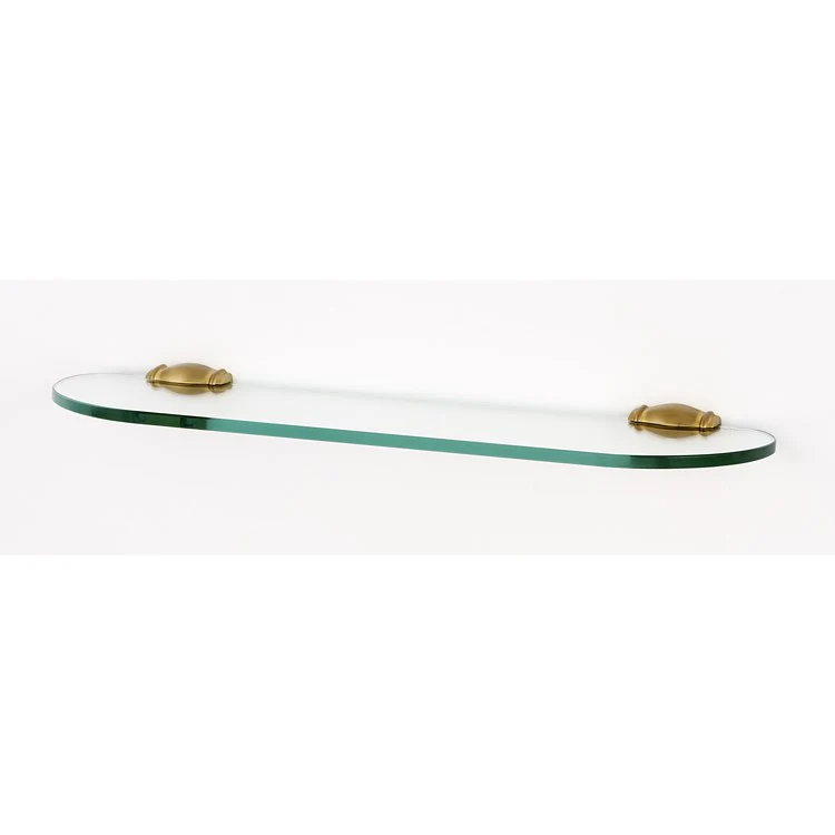 Shelf Charlie's Bath with Brackets Satin Brass 24 Inch Brass/Glass - Frankwebs