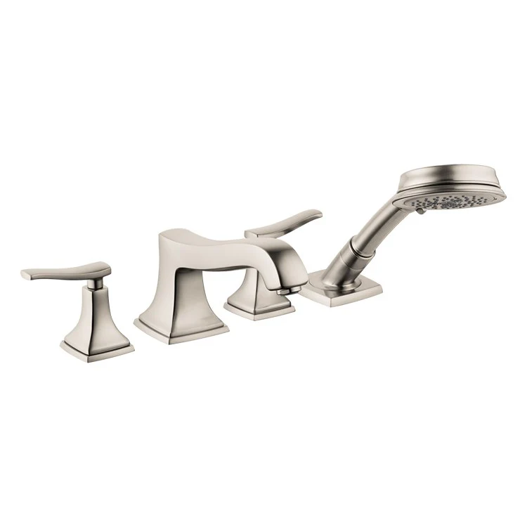 Roman Tub Trim Metropol Classic with Handshower 2 Lever Brushed Bronze 8 Inch Spread 5.0 Gallons per Minute - Frankwebs