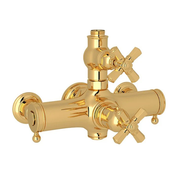 Thermostatic Valve Palladian Exposed with Volume and Temperature Control 2 Cross Polished Nickel - Frankwebs