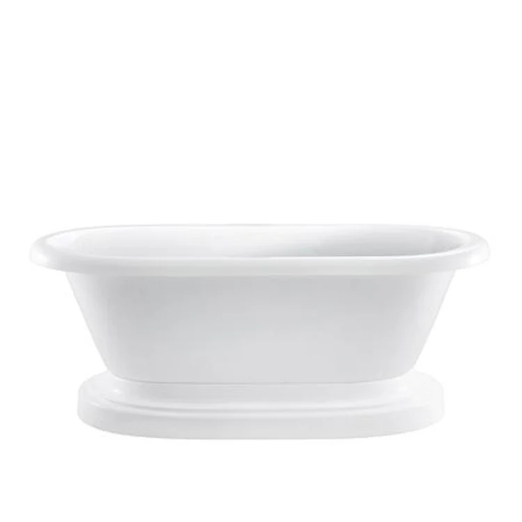 Freestanding Tub Carlotta Double Roll Top Oval Acrylic White No Faucet Holes Rolled Rim - Frankwebs