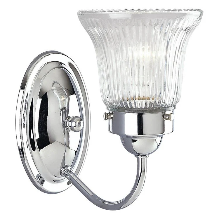 Fluted Glass Single-Light Bath Lighting Fixture - Frankwebs