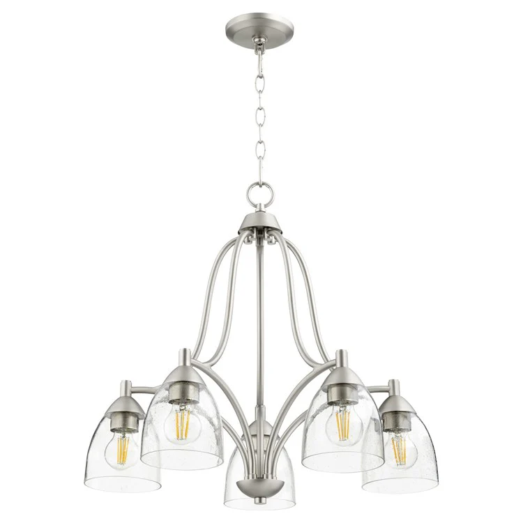 Barkley Five-Light Chandelier with Clear Seeded Glass Shades - Frankwebs