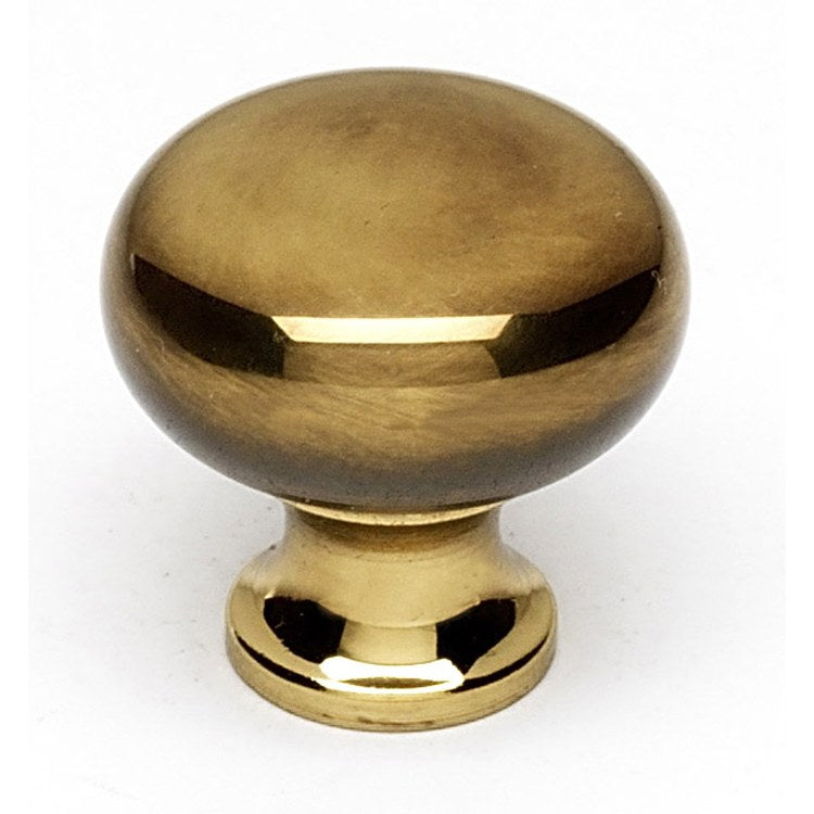 Knob IV Collection Round Unlacquered Brass Brass 7/8 Inch 7/8 Inch 3/4 Inch - Frankwebs