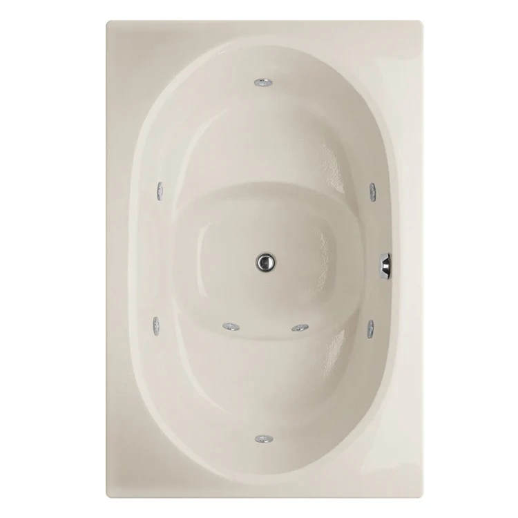 Combination Tub Designer Collection Fuji 60 x 40 x 32 Inch Drop-In Air Whirlpool Center Drain Almond Oval - Frankwebs
