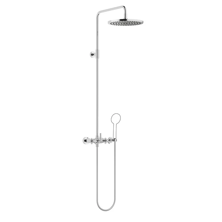 Shower Set TARA Exposed with Mixer Less Handshower 3 Cross/Lever Chrome 1.8 Gallons per Minute - Frankwebs