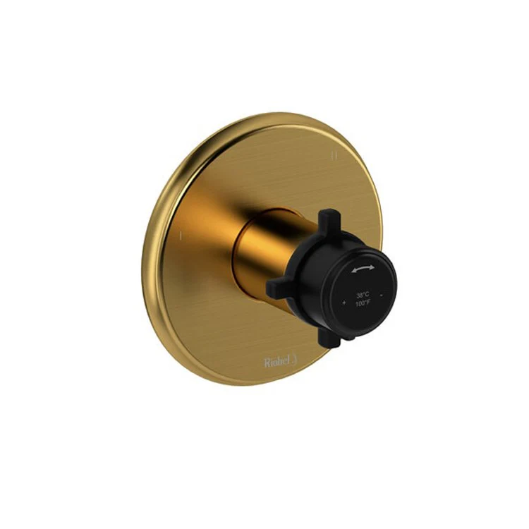 Thermostatic and Pressure Balance Valve Trim Momenti 1/2 Inch Round 3-Way No Share 5 Function 1 Cross Black - Frankwebs