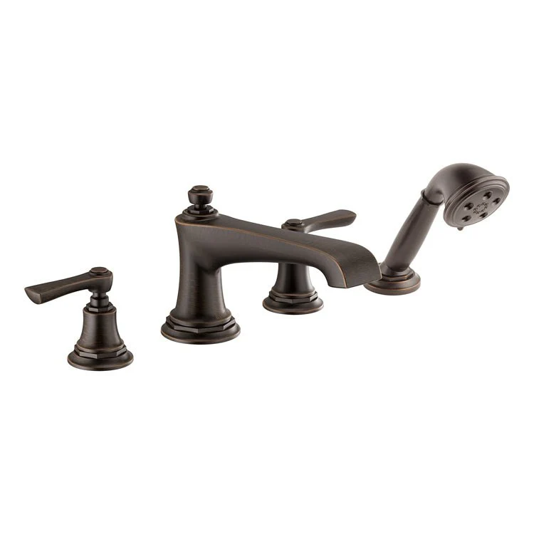 Roman Tub Trim Rook with Handshower Less Handle Brilliance Luxe Gold ADA 10-16 Inch Spread 1.75 Gallons per Minute - Frankwebs