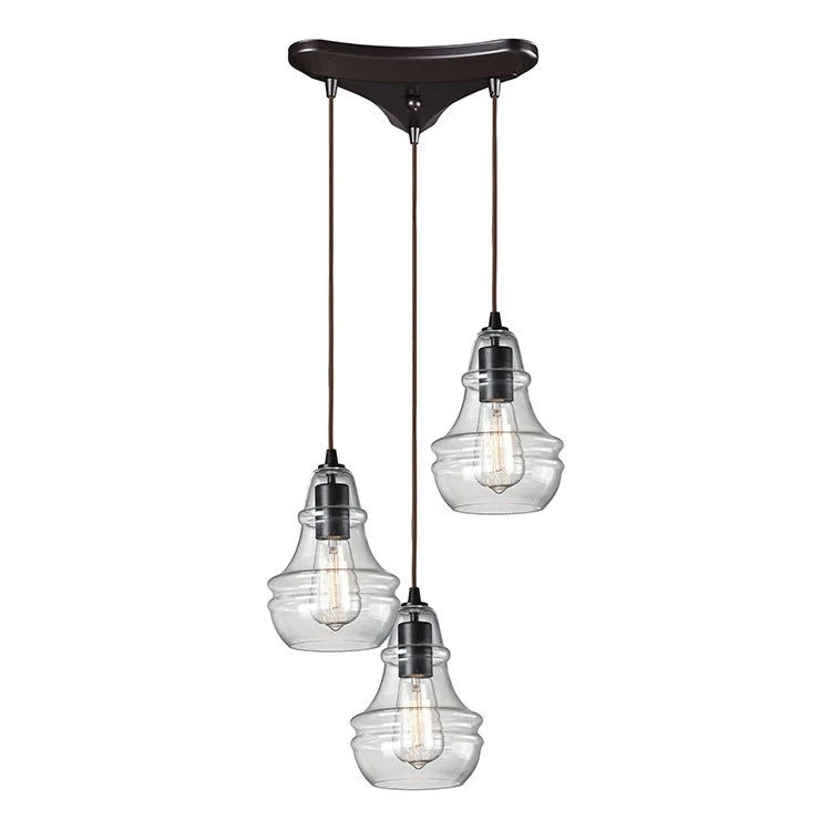 Menlow Park Three-Light Triangular Pan Pendant - Frankwebs