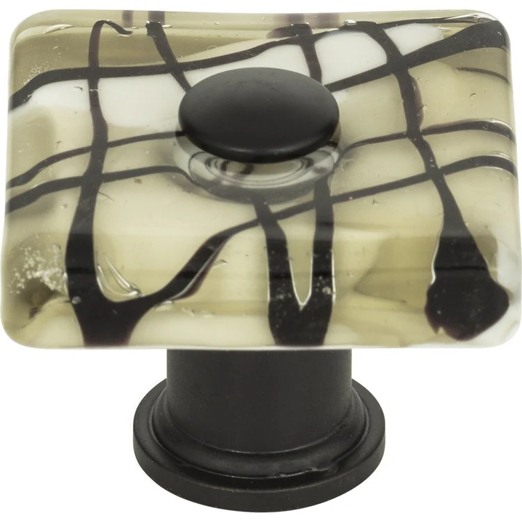 Knob Atlas Viceroy Glass Square Matte Black Brass & Glass 1-1/2 Inch - Frankwebs