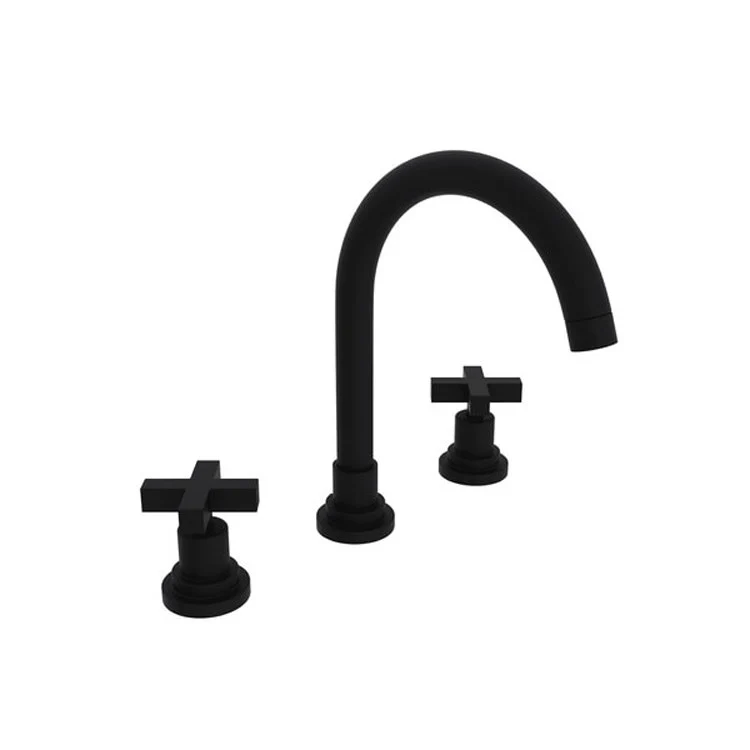 Lavatory Faucet Lombardia Widespread 2 Cross Handle Matte Black 1.2 Gallons per Minute Brass - Frankwebs