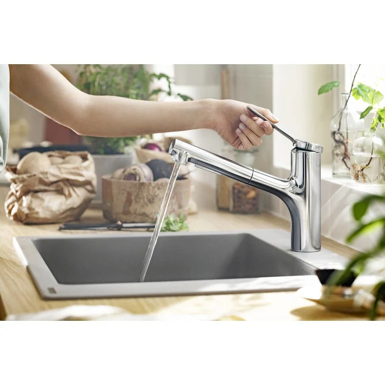 Kitchen Faucet Zesis 1 Lever Chrome 2 Function 150 Degree Swivel 1.5 Gallons per Minute - Frankwebs