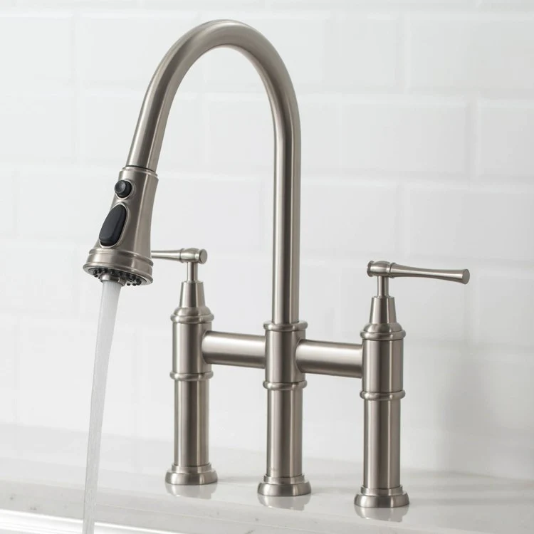 Allyn Bridge Kitchen Faucet with Pull Down Sprayer - Frankwebs