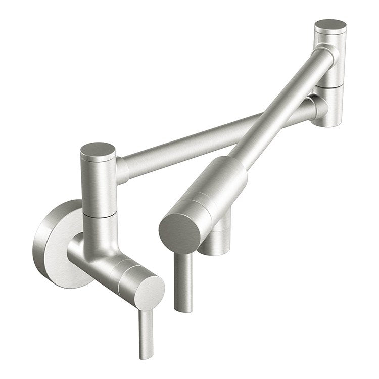 Pot Filler Modern Wall Mount 2 Lever ADA Brushed Gold Aerated Stream - Frankwebs